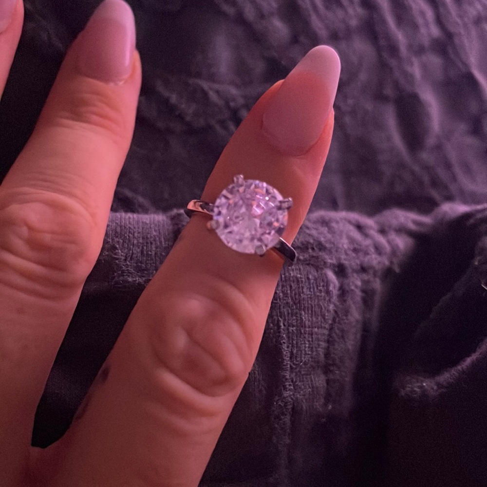 Sterling Silver Lab Diamond Ring - image 1